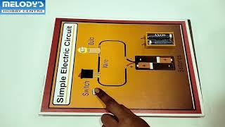 Simple Electric Circuit Physics Science with LED Light Working Project.