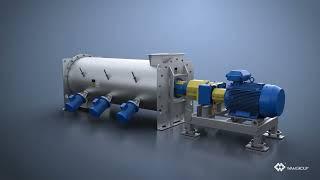 WAH Continuous Single Shaft Mixers 3D Animation