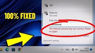 Fix The network security key isn't correct in Windows 11/10 | Solve WIFI SECURITY KEY IS NOT CORRECT