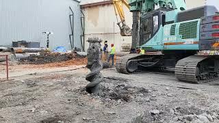 Bored Pile machine in construction site