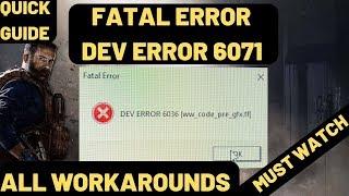 Dev Error 6071 And 5761 Call Of Duty Modern Warfare All WorkArounds| Direct X Error And Crashing FIX