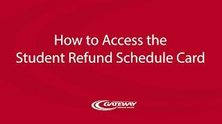 How to Access the Student Refund Schedule