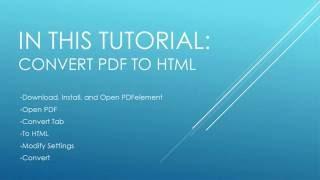 How to Convert PDF to HTML