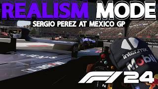 F1 24 REALISM MODE | Sergio Perez at Mexico GP | 100% RACE + COCKPIT + NO ASSISTS + TRACKIR