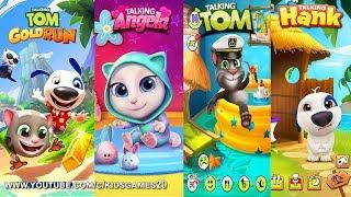 My Talking Hank vs My Talking Tom vs My Talking Angela vs Talking Tom Gold Run - Cute Puppy and Cats