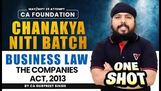 Companies Act 2013 CA Foundation Business Laws One Shot | CA Gurpreet Singh 