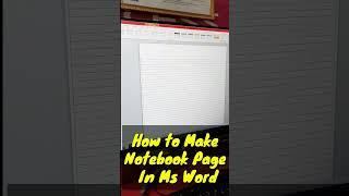 Notebook page kaise create kare #shortsfeed #shorts #shortsyoutube #ytshorts #rcti #computer #msword