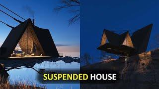 suspended house, architect: milad eshtiyaghi, location: mendocino california