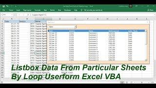 Listbox Data from Particular Sheets Excel VBA