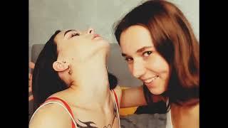 Neck Kiss  Beautiful Lesbian Couple neck kissing  Lesbian love ️