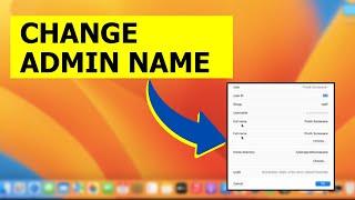 How To Change Admin Name In Macbook Air/ Pro Or iMac