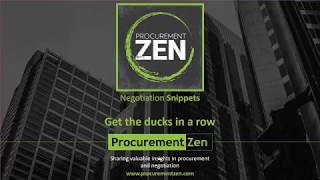 Negotiation Snippets - Get your ducks in a row - ProcurementZen