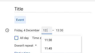 5 minutes increments in  Google Calendar