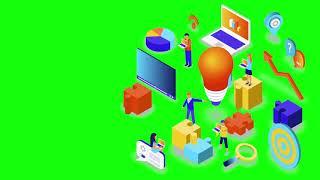 Green Screen. Animation Business Animation Isometric Concept