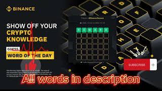 New Crypto WODL-Theme Binance Season -Binance Word Of The Day Answers #cryptowodl #binance #Btc #eth