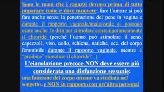 Eiaculazione precoce NON è malattia-la durata del rapporto vaginale NON conta-Importante è...