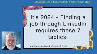 How do I use LinkedIn to find a job in 2024?