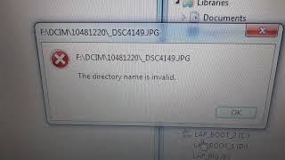 The directory name is invalid (JPG file, SD card)