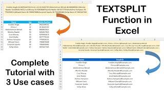 TEXTSPLIT function with three use cases in Excel