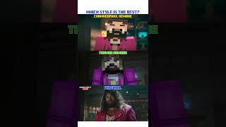 Which style should be the actual movie? Minecraft Movie Remake #minecraft #animation #movie #shorts