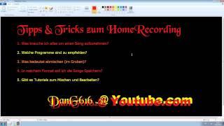 HOMERECORDING : TIPPS & TRICKS FÜR EINSTEIGER