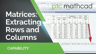 Matrices: Extracting Rows and Columns in Mathcad Prime