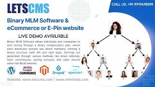 Binary MLM Software & eCommerce or E-Pin website, Compensation Plan, Live Demo Affiliate Binary Tree