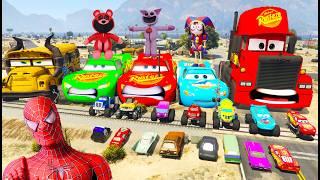 GTA V Epic New Stunt Race For Racing Car Motorcycle Boats & AirPlane Challenge by SPIDER-MAN & Shark