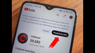 Action needed Your US tax form will expire at the end of 2024   Resubmit YouTube US tax info