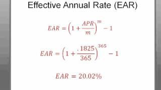 Time Value of Money (Apr vs. EAR)