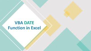 VBA Date Function in Excel