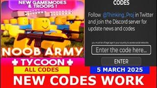 *NEW CODES* Noob Army Tycoon ROBLOX | ALL CODES | MARCH 5, 2025