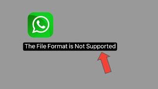WhatsApp Fix The File Format is Not Supported Problem Solved | The file Format is not supported