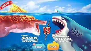 Intense Shark Battle: Magmajira vs Cosmic Alan - Hungry Shark - hungry shark evolution vs world