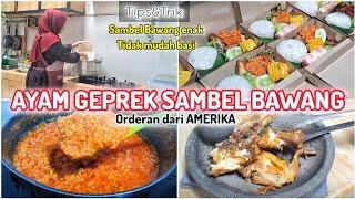 AYAM GEPREK SAMBEL BAWANG ENAK TIDAK MUDAH BASI//Orderan dari Amerika#sambelbawang #ayamgeprek #umkm