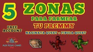 5 ZONAS PARA FARMEAR TU PREMMY - DRAGONES - FREE ACCOUNT - NAGINATA QUEST + FIBULA QUEST - TIBIA