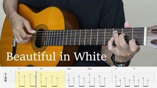 Beautiful in White - Westlife - Fingerstyle Guitar Tutorial TAB.