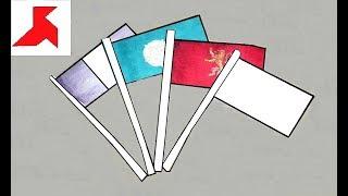 DIY  - How to make a FLAG on a stick of A4 paper