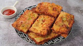 Suji Bread Toast Recipe | Crispy Semolina Bread Toast | Toasted