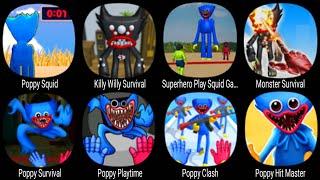 Poppy Squid, Killy Willy Survival, Superhero Play Squid Game, Monster Survival, Poppy Playtime ...