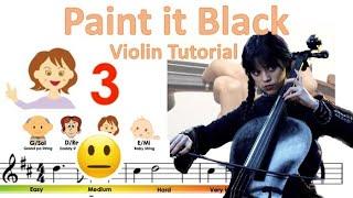 Wednesday Plays the Cello - Paint it Black by Rolling Stones sheet music and easy violin tutorial