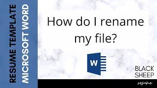 How to Rename MS Word File