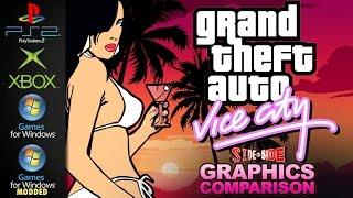 Grand Theft Auto Vice City | Graphics Comparison | ( PS2 , XBOX , PC , PC MODDED )