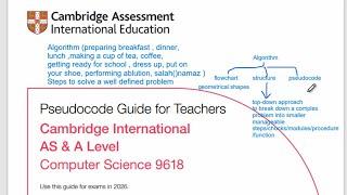 Pseudocode Guide for Teachers Cambridge Computer Science 2210 | 9618 | O Level | A Level | IGCSE