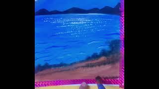 Easy Spring Lake Painting #acraylicpainting #ytshorts #shorts #utbaartandcraft