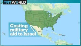 The interactive map shows the states' share of US military aid to Israel