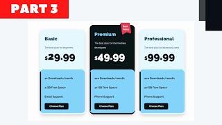 How To Design A Responsive Pricing Table Using HTML & CSS - Part 3