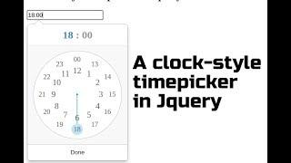 Create A clock-style like timepicker using Jquery