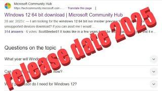 Windows 12 release date 2025 | Windows 12 download 2025 | Windows 12 AI 2025