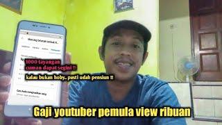 Ternyata segini !!! gaji youtuber pemula view ribuan